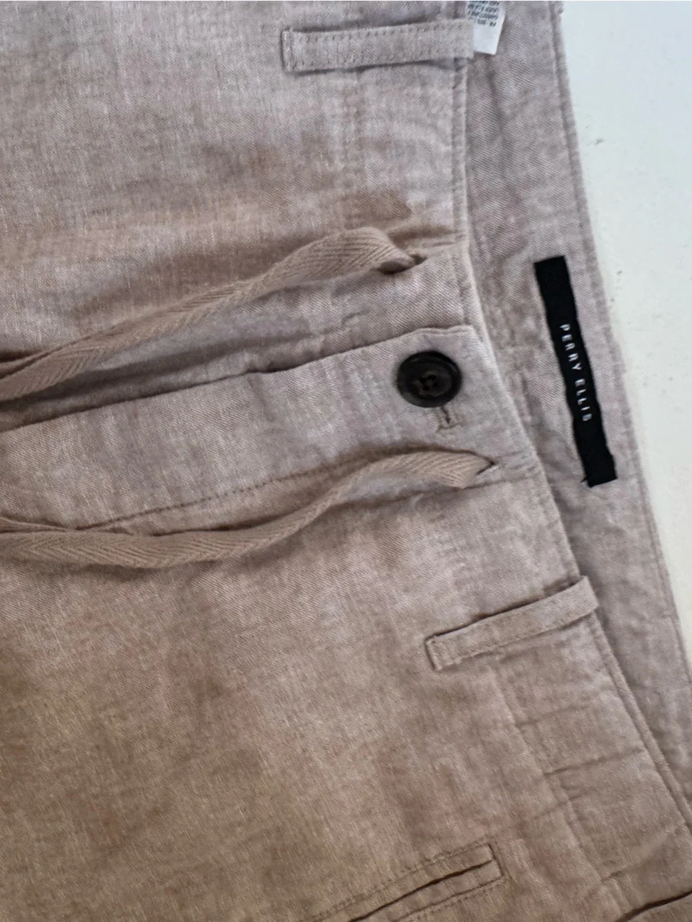 Perry Ellis Linen Drawstring Pants Relaxed Lightweight Casual 30x32
